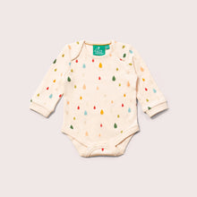 Load image into Gallery viewer, organic baby onesie with rainbow drops print

