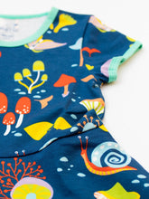 Load image into Gallery viewer, Organic Forest at Night Kids Skater Dress print detail

