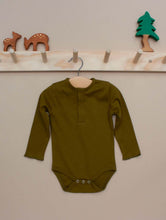 Load image into Gallery viewer, Organic Olive Long Sleeve Onesie

