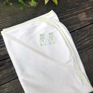 Two Green Owls Organic Baby Blanket Gift Set