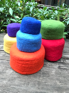 Rainbow wool Felt Bowls Set