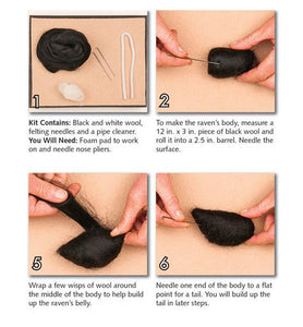 Raven Needle Felting Kit Instructions