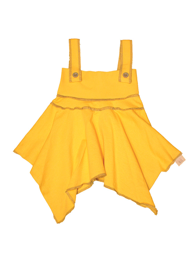 TwOOwls Yellow/Green Baby 3in1 Dress/Skirt/Top -100% organic cotton-Made in the USA