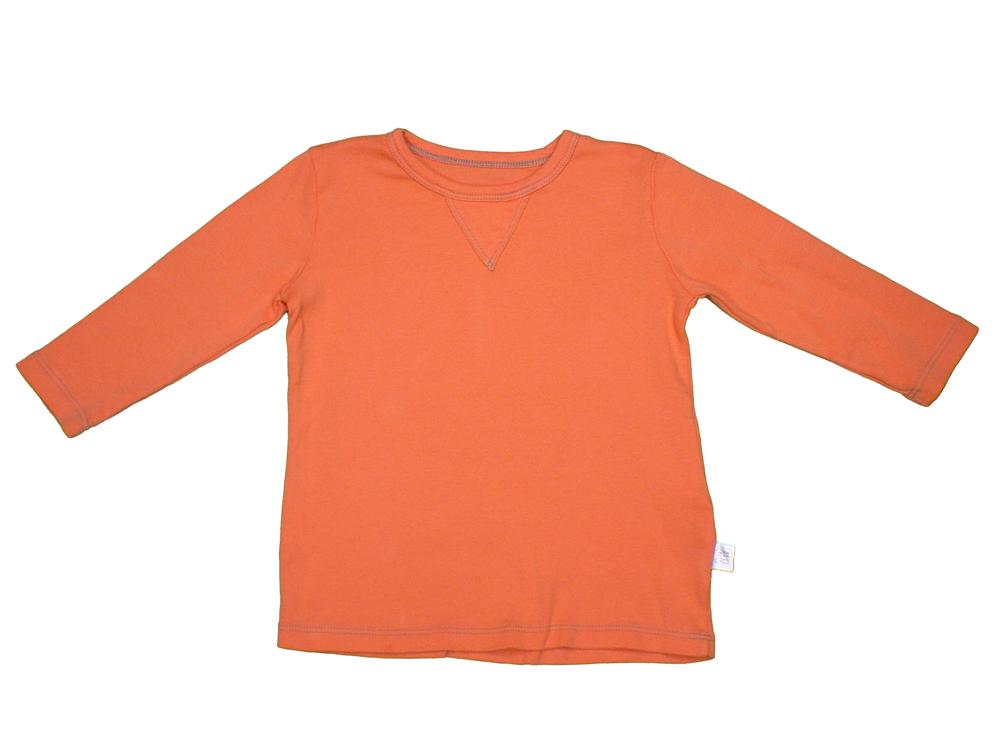 TwOOwls Orange/Green Baby Long Sleeve Tunic Tee -100% organic cotton-Made in the USA