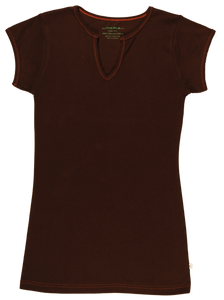 TwOOwls Brown/Orange Womens Short Sleeve Tee -100% organic cotton