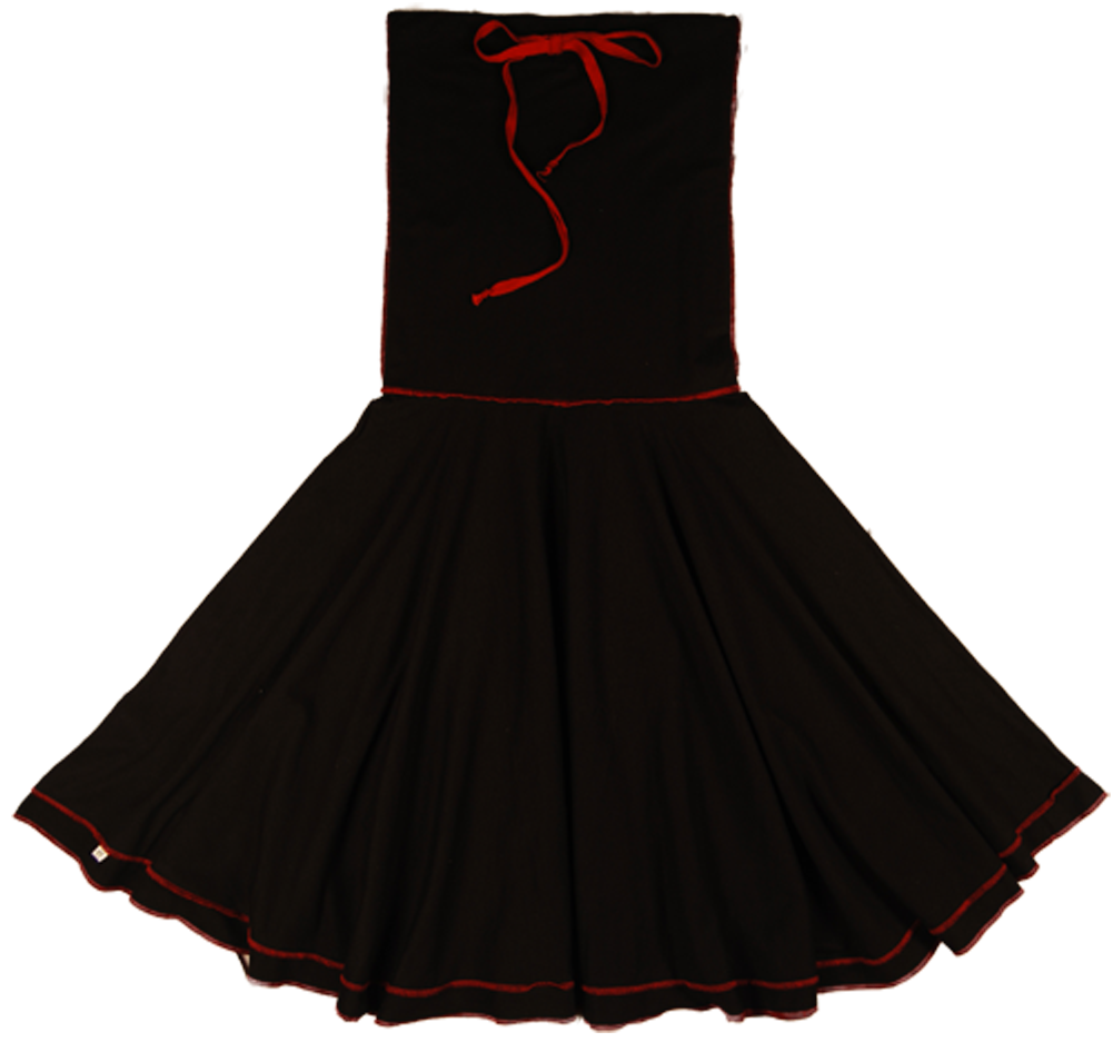 TwOOwls Black/Red Womens 3in1 Dress -100% organic cotton