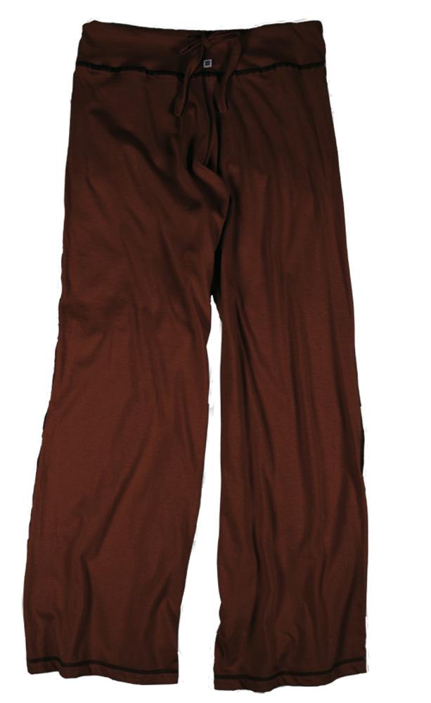 TwOOwls Brown/Orange Womens Wide Leg Pant -100% organic cotton
