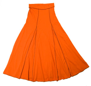 TwOOwls Orange/Brown Womens Flair Skirt -100% organic cotton