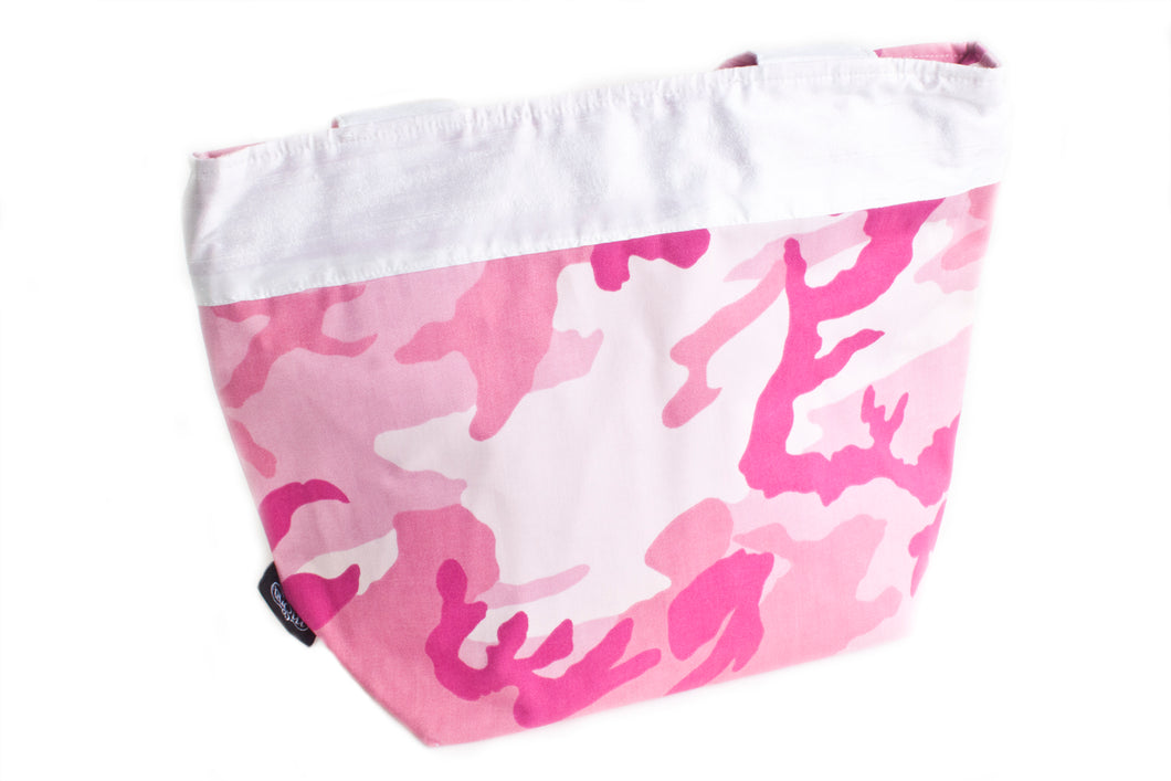 TwOOwls Pink camo medium bag with white silk-One size-Made in the USA