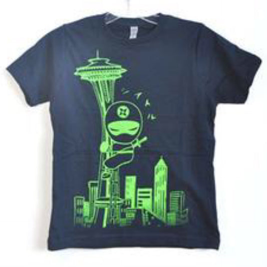 Ninja Space Needle Green Short Sleeve Tee
