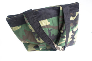 TwOOwls Green camo Large bag with black silk-One size-Made in the USA