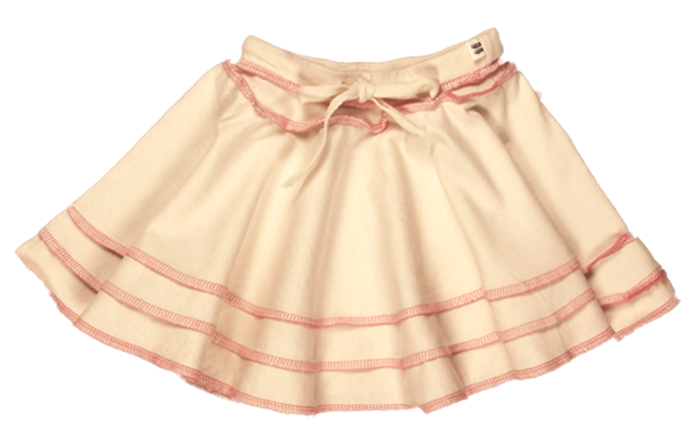 TwOOwls Natural/Pink Baby ChaCha Skirt -100% organic cotton