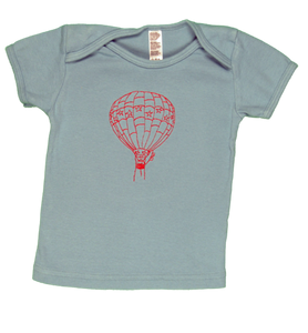 Blue/Red Hot Air Balloon Kids Short Sleeve Tee