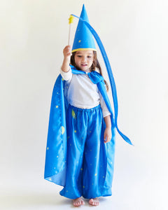 celestial costume with hat streamer and cape