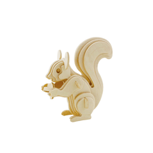Load image into Gallery viewer, Assembled 3D wooden puzzle of a squirrel

