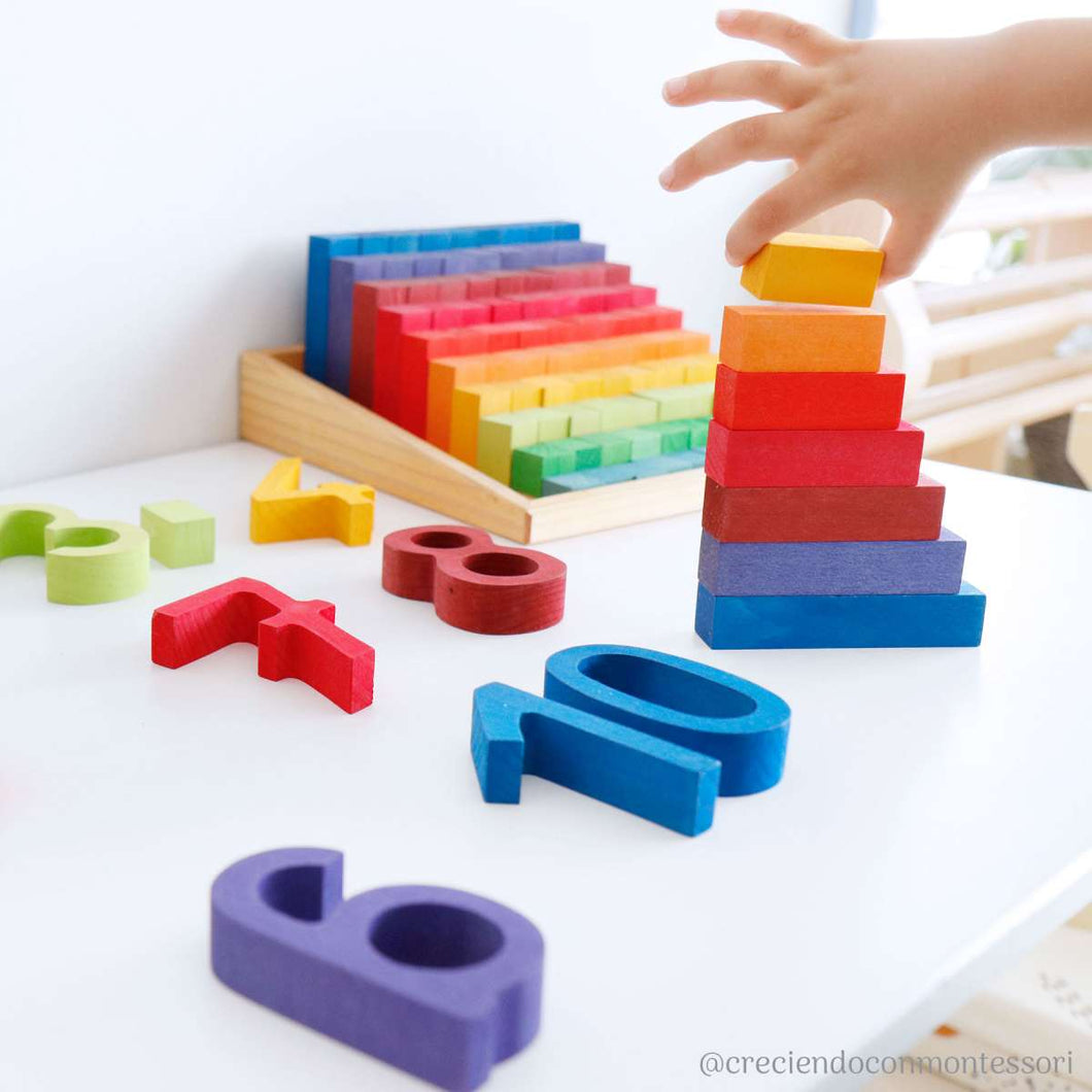 Small Stepped Counting Blocks with numbers