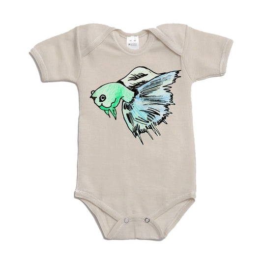 Blue Beta Fish Baby Onesie