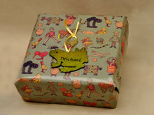 Load image into Gallery viewer, Frog wooden ornament used as gift tag on a present
