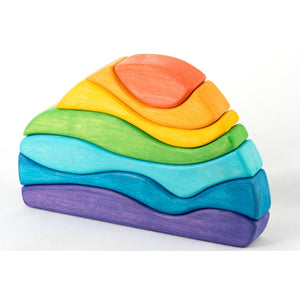 Wooden Wave Rainbow Stacking Toy