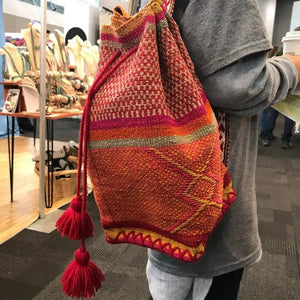 Handwoven Sling Back Pack with Drawstring Top