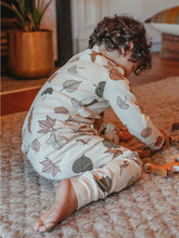 Load image into Gallery viewer, child playing on the floor wearing long sleeve autumn leaf set
